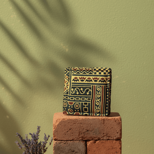 black - gold - tribal - small - wallet - Main_Keyword - Material - Color - Intent