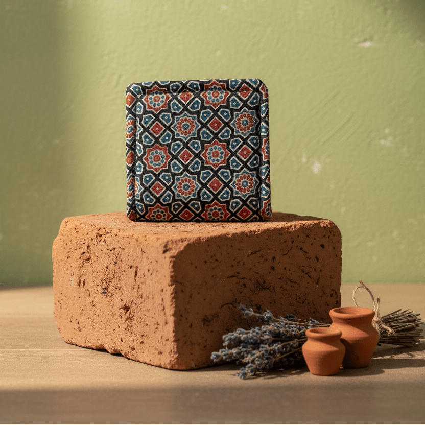 black - ajrakh - small - wallet - Main_Keyword - Material -  Color - Intent