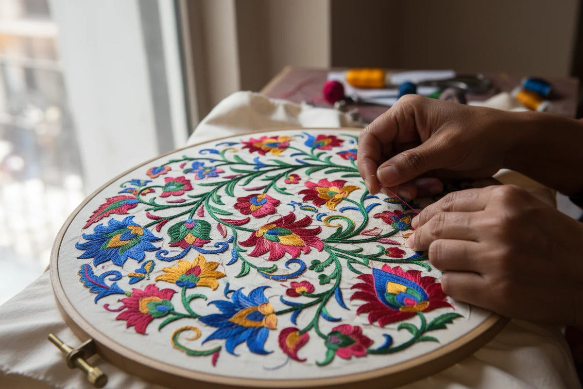 Jaipuri Silk Thread Embroidery