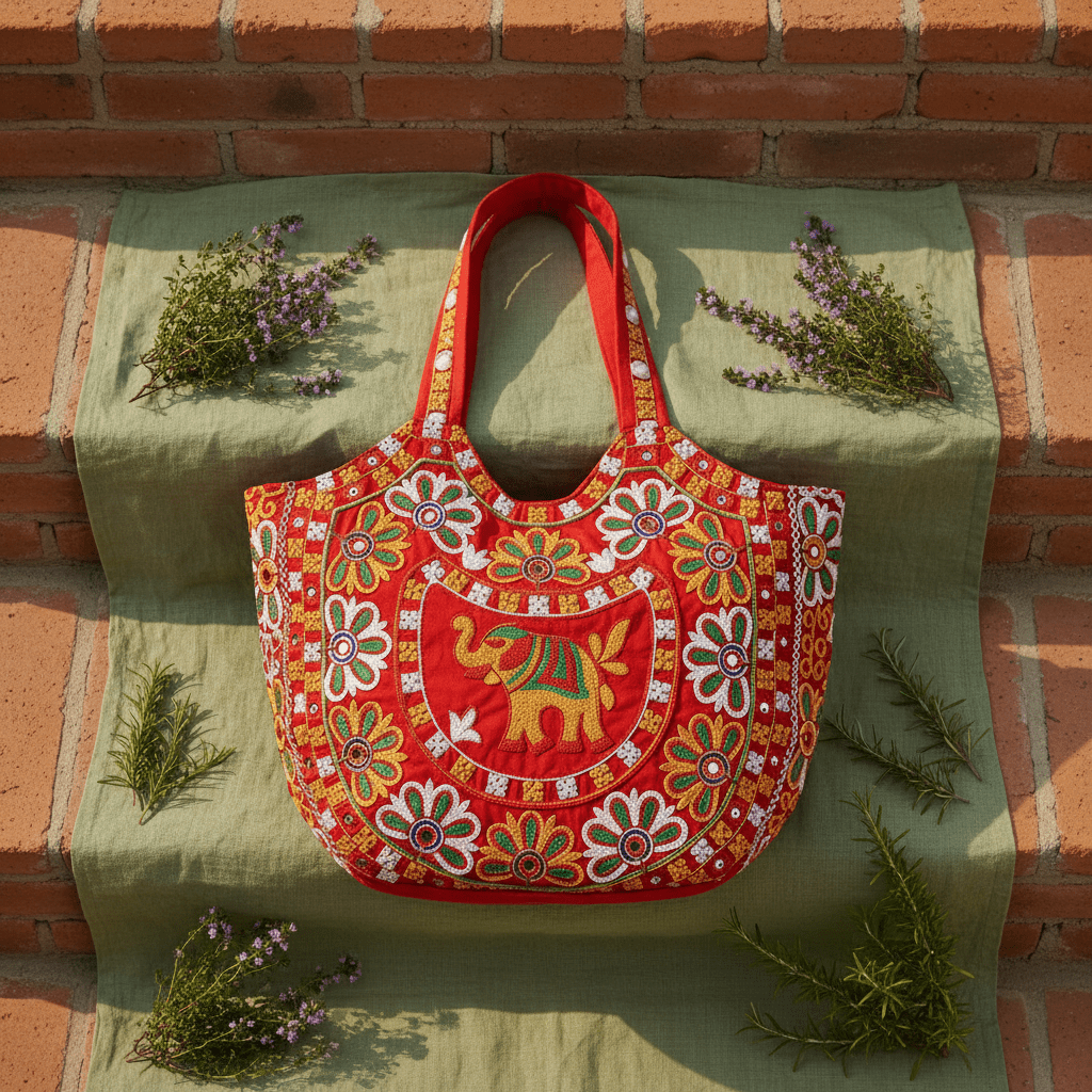 artisan elephant shoulder bag