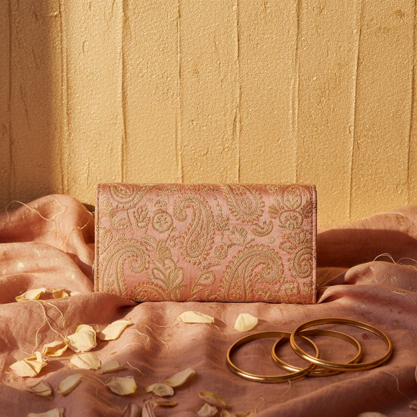 Silk Wallet - Champagne Gold Background