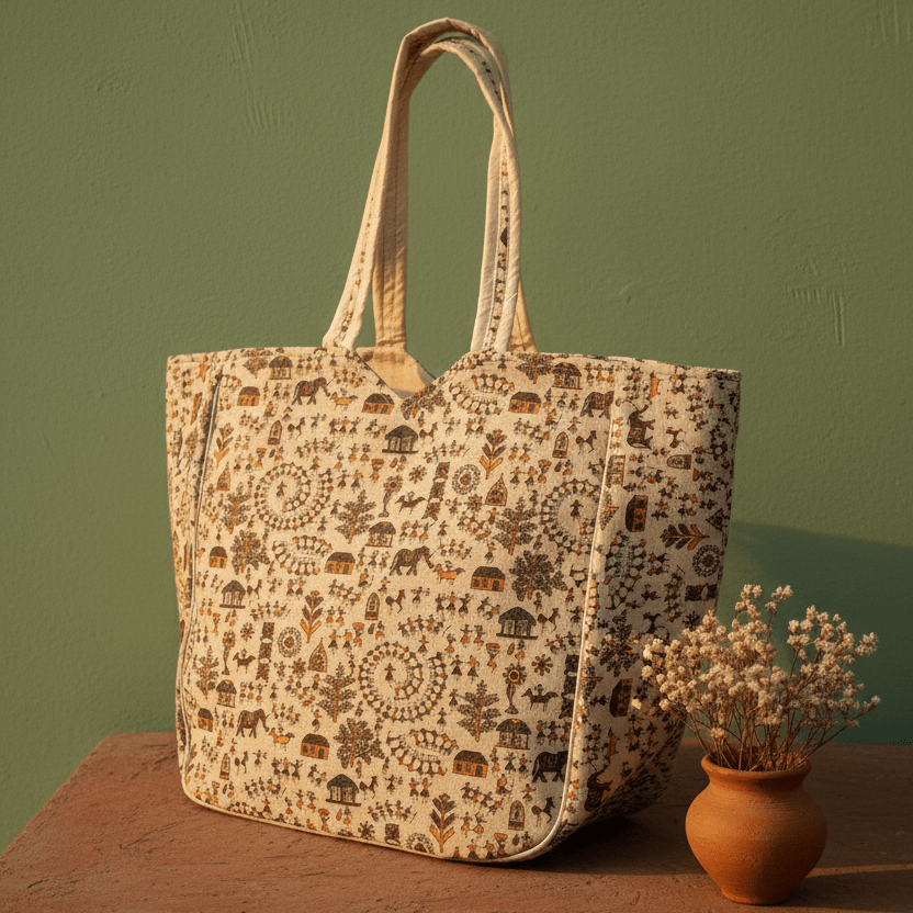 Tarpa Dance Celebration Village Tote - Main_Keyword - Material -  Color - Intent