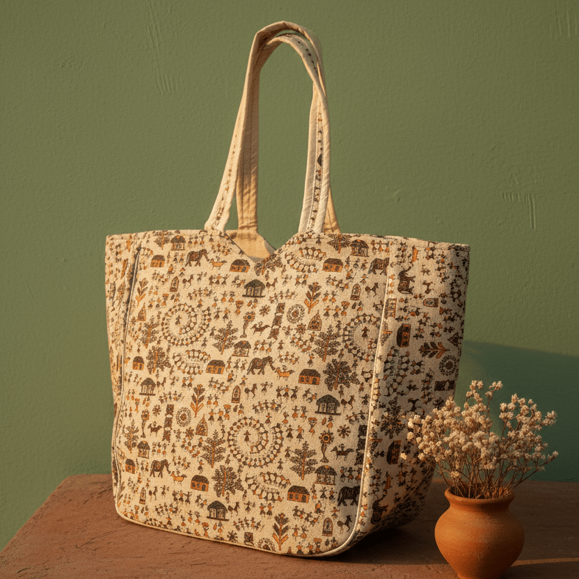 Tarpa Dance Celebration Village Tote - Main_Keyword - Material -  Color - Intent