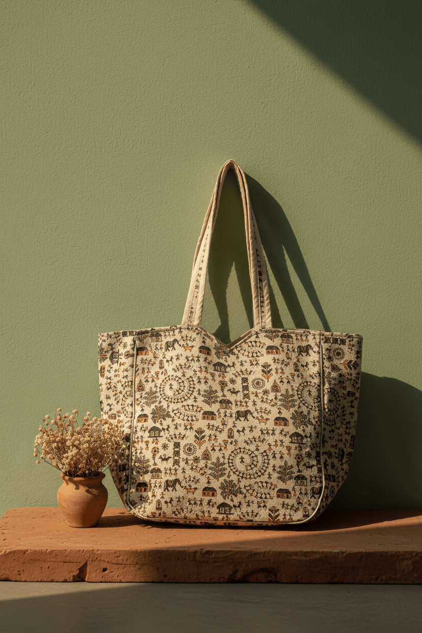 Tarpa Dance Celebration Village Tote - Main_Keyword - Material -  Color - Intent