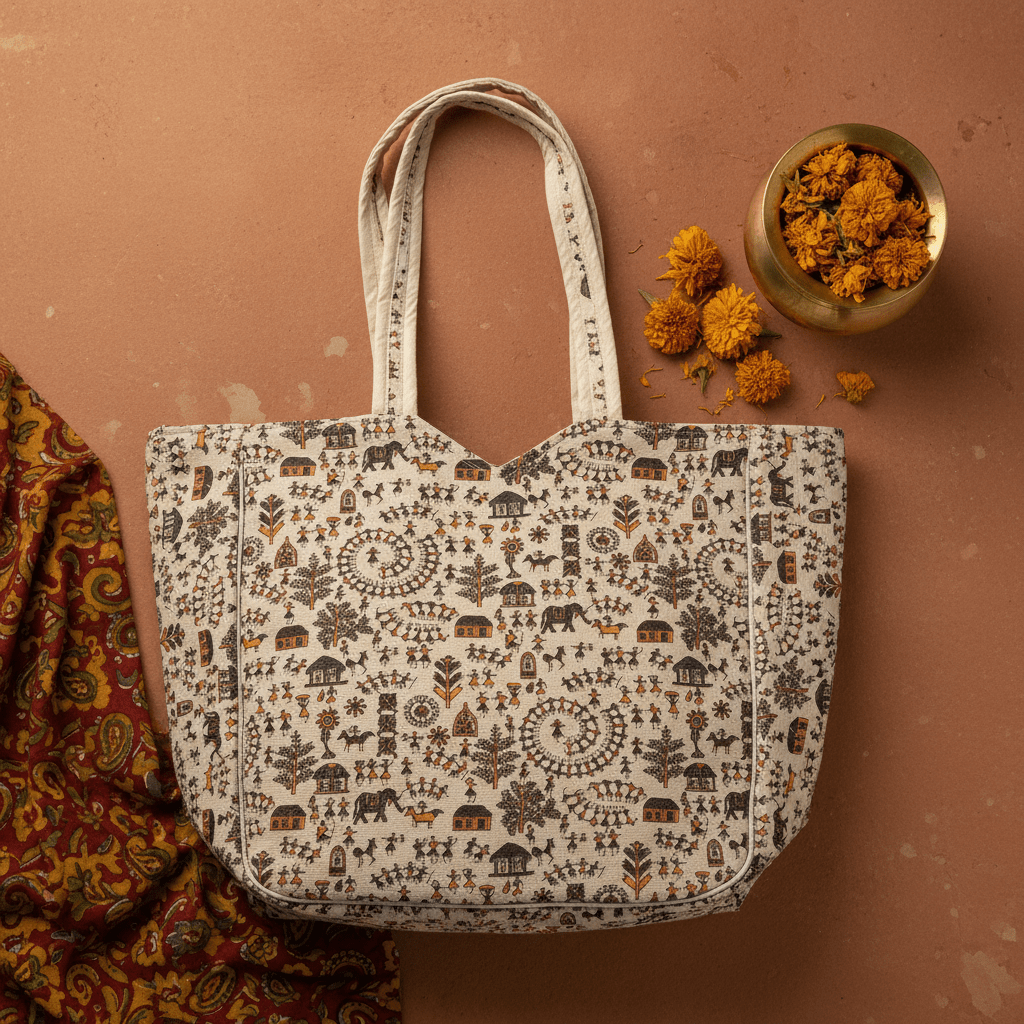 Tarpa Dance Utssav Tote Bag Maroon - Main_Keyword - Material -  Color - Intent